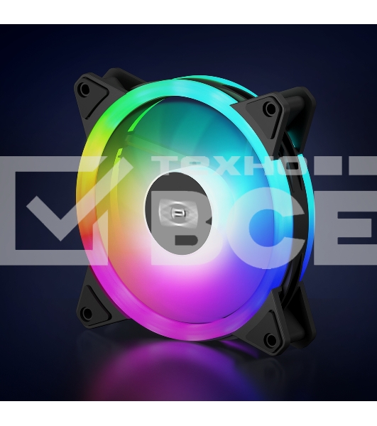 Вентилятор для корпуса PCCooler F3 T120 ARGB черный, 120 мм, 1800 об/мин, 21.6 дБ, 4 pin