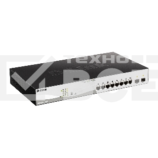Управляемый L2 коммутатор D-Link DGS-1210-10MP/FL2A с 8 портами 10/100/1000Base-T и 2 портами 1000Base-X SFP (8 портов PoE 802.3af/at, PoE-бюджет 130 Вт)