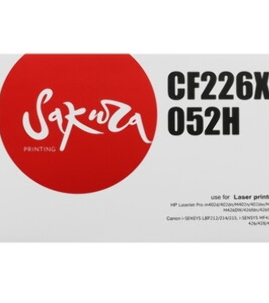 Картридж Sakura CF226X/052H для HP и Canon, черный, 9200 к.