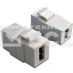 Модуль Keystone, USB 2.0, тип A, мама-мама, 180 градусов, белый