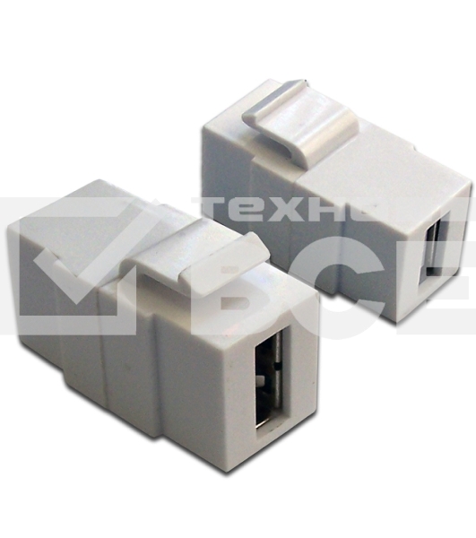 Модуль Keystone, USB 2.0, тип A, мама-мама, 180 градусов, белый