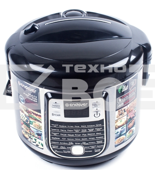 Мультиварка Endever Vita-95, мощность 1000 Вт, черный/стальной, емкость 5л, 45 авторежимов работы, книга рецептов