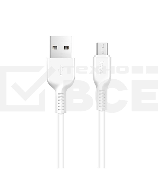 Кабель USB 2.0 hoco X13, AM/microBM, белый, 1м