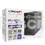 Источник бесперебойного питания CROWN Line Intractive CMU-SP800 COMBO USB 800VA\480W, корпус металл, 1x12V/9AH, розетки 4*IEC + 2*EURO+1*IEC bybass, трансформатор AVR 140-290V, съемный кабель 1.2 м, порт RJ11/45, порт USB, защита: от перегрузки, от КЗ, от скачков напряжения, фото5