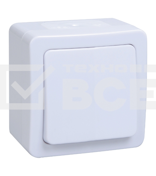 Выключатель Iek EVMP10-K01-10-54-EC ВС20-1-0-ГПБ выкл 1кл о/у  IP54 (цвет клавиш: белый) ГЕРМЕС PLUS