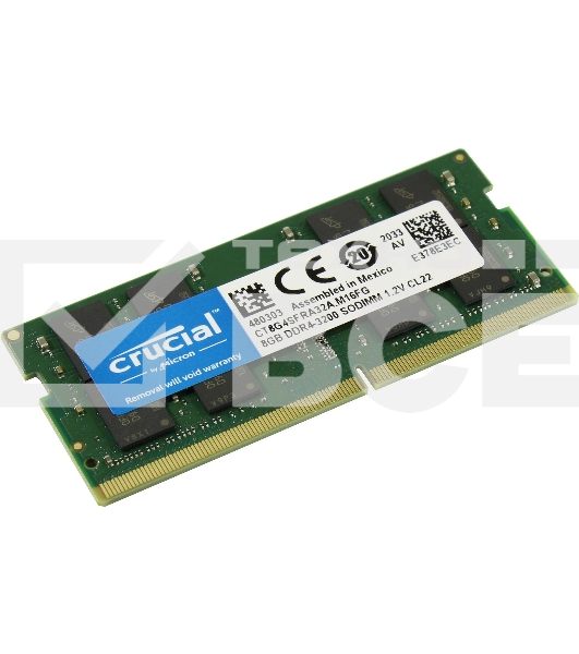 Оперативная память Crucial, DDR4, 8GB (1x8GB), 3200MHz, CL22 SO-DIMM