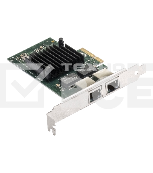 Сетевой адаптер ExeGate EXE-I350-T2V2 (PCI-E x4 v2.1, порты 2xRJ45 (медные), 10/100/1000Mbps, Gigabit NIC Intel Chipset NHI350AM2)