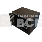 Шкаф коммутационный WRline (WR-TW-1566-GP-RAL9004) настенный 15U 600x600мм пер.дв.стекл 2 бок.пан. 60кг черный 520мм 775мм IP20 сталь, фото 1