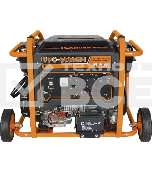 Электрогенератор бензиновый Carver PPG- 8000ЕM, 6.5 кВт, 74 дБ, 89 кг