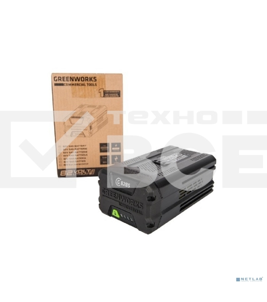 Аккумулятор GreenWorks 82V (модель G82B5) (2914607) - это литий ионная (Li-ion) батарея, силой тока 5 ампер/час и выполненная по самым передовым технологиям.  Применяется в линейке всех устройств Greenworks 82V Commercial.  Аккумулятор состоит из ячеек пр