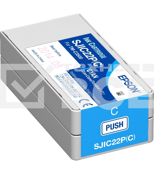 Картридж струйный SJIC22P голубой для Epson C3500