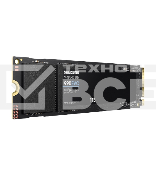 Накопитель SSD Samsung 990 EVO, 1024GB, PCIe 4.0 x4, M.2 2280, NVMe, R/W 5000/4200