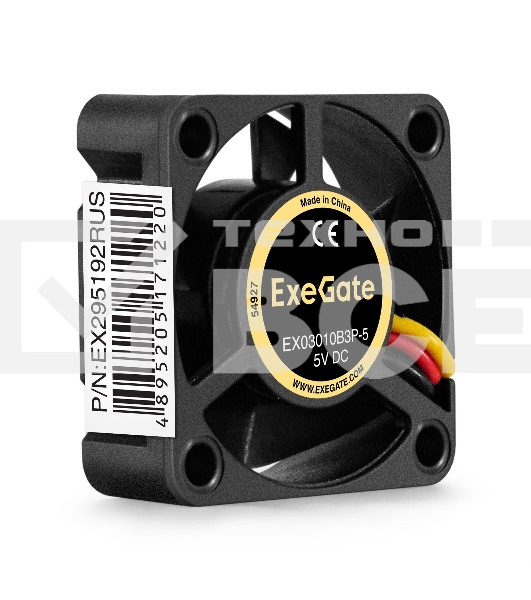 Вентилятор для корпуса ExeGate EX03010SB2P-5 черный, 30 мм, 9500 об/мин, 26 дБ, 3 pin