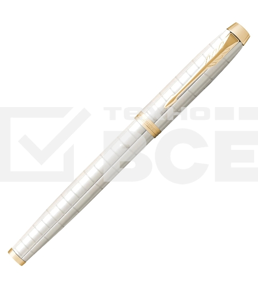 Ручка перьевая Parker IM Premium F318 (CW2143649) Pearl GT F сталь нержавеющая подар.кор.