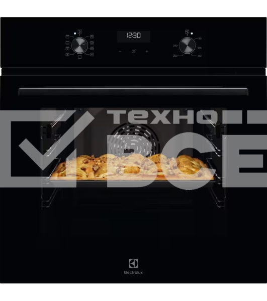 Духовой шкаф с паром Electrolux EOD5C70BZ SteamBake,цвет -черный, утапливаемые переключатели, таймер отключения, отложенный старт, будильник, хромированные направляющие из нержавеющей стали Easy Entry, телескопические направляющие FlexiRunners (1 ур) с изменением высоты установки, 3 стекла, каталитическая очистка
