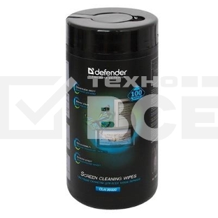 Чистящие салфетки Defender CLN 30320 ECO для экранов всех видов: ЭЛТ, ЖК, плазменными панелями / туба / 100 шт / Россия