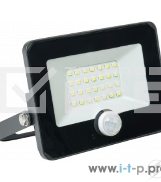 Прожектор Iek LPDO602-20-65-K02 СДО 06-20Д светодиодный черный с датчиком движения IP54 6500K