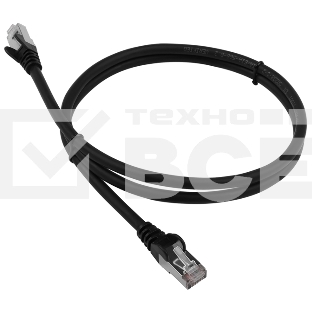 Патч-корд LANMASTER LSZH FTP кат.6, 1.0 м, черный