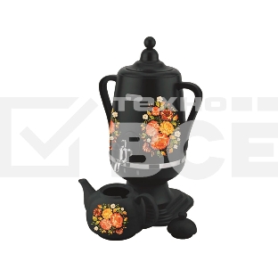 Самовар Добрыня DO-430 (4,0 л.) ЖОСТОВО чер/кер. з. (1 л)