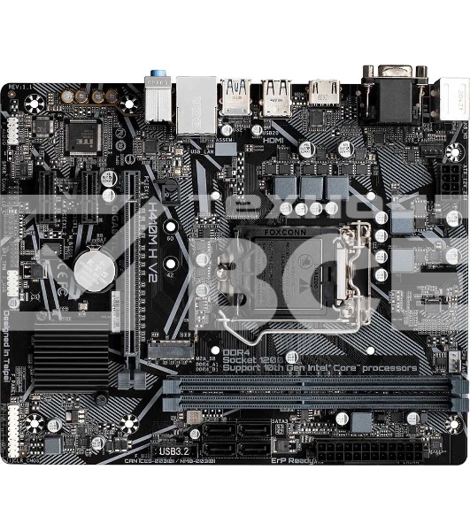 Материнская плата Gigabyte H410M H V2 (2.0/2.1), LGA 1200, Intel H470, 2xDDR4, 4xSATA, 1xM.2, 1xPCIe 3.0 x16, 2xPCIe 3.0 x1, 1xHDMI, 1xVGA, 1x 1Gb LAN, 2xUSB-A 3.2 Gen 1, 4xUSB-A 2.0, 3x3.5 мм, 7.1, Micro ATX