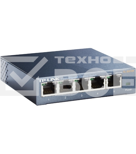 Коммутатор TP-Link SOHO TL-SG105 5-port Desktop Gigabit Switch, 5 10/100/1000M RJ45 ports, metal case