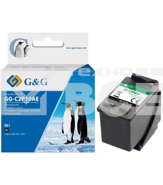 Картридж струйный G&G GG-C2P10AE 651 черный (12мл) для HP DeskJet 5575/5645