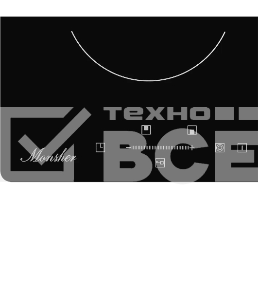 Встраиваемая варочная панель Monsher MHE 3002 30 см, электрическая, две конфорки, черный