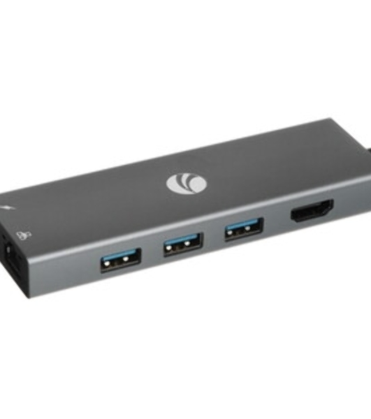 Адаптер VCOM CU459 Type-Cm --> RJ-45+2USB3.0(f) + PD100 Вт Alum Shell