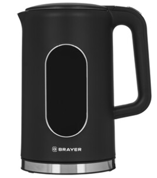 Чайник электрический BRAYER BR6107BK, черный, 1.7 л, 2200 Вт