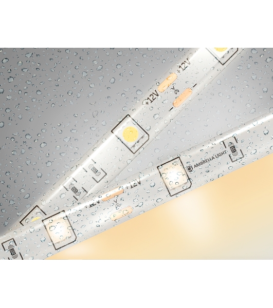 Светодиодная лента Ambrella light GS1901 5050 30Led/ 7.2W m/ 12V IP65 3000K/ 5000*10*2.87mm (2 конт.)