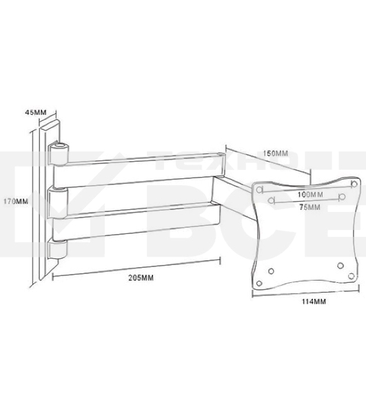 Кронштейн ARM Media LCD-7101 белый для LCD/LED ТВ 10