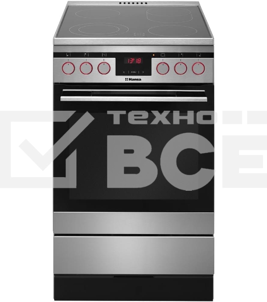 Плита электрическая Hansa FCCX58225 серебристый, конфорок 4 шт, духовка 65 л, 50 см x 85 см x 60 см