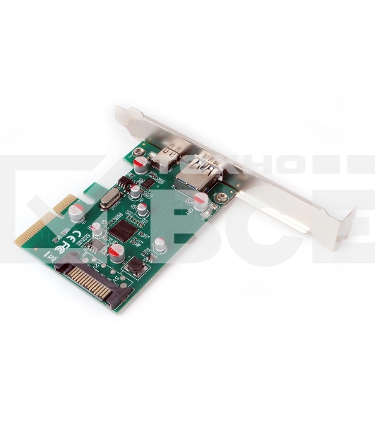 Контроллер USB  Gembird SPCR-02, в PCI, порты: 2 внешн. USB 3.0 Type-C