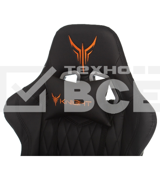 Кресло игровое Knight ARMOR черный, ромбик, эко.кожа, с подголовником, крестовина металл