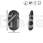 Мышь беспроводная Logitech Pebble M350 графитовый, 1000 dpi, радиоканал, Bluetooth, USB, кнопки - 3, фото35