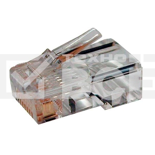 Разъем PLUG-8P8C-U-C5-100 RJ45(8P8C) под витую пару кат.5e универс. (для ож и мж кабеля) Hyperline 49377
