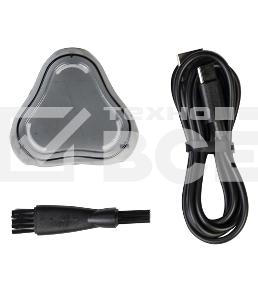 Бритва Galaxy Line GL 4209, серебряный с черным, роторная, аккумуляторная, 5 Вт, Li-Ion аккумулятор емкостью 600 мА*ч, время непрерывной работы до 1,5 ч, ножи из нержавеющей стали, 3 независимые плавающие головки, возможность промывки бреющего блока, инди
