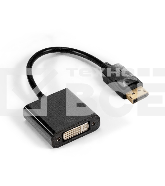 Кабель-переходник DisplayPort-DVI-D ExeGate EX-A-DPM-DVIF-0.15 (20M/29F, 0,15м, позолоченные контакты)