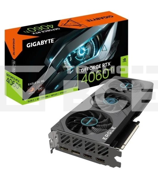Видеокарта Gigabyte GV-N406TEAGLE-8GD RTX4060Ti PCI-E 4.0 8 ГБ GDDR6, 128 бит, DisplayPort x2, HDMI x2, GPU 2310 МГц