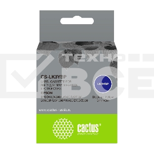 Картридж ленточный Cactus CS-LK3YBP черный шрифт, желтый фон (9 мм, 9 м) для Epson LW300/LW400/LW700/LW600P/LW1000P/K400/Z700/Z900