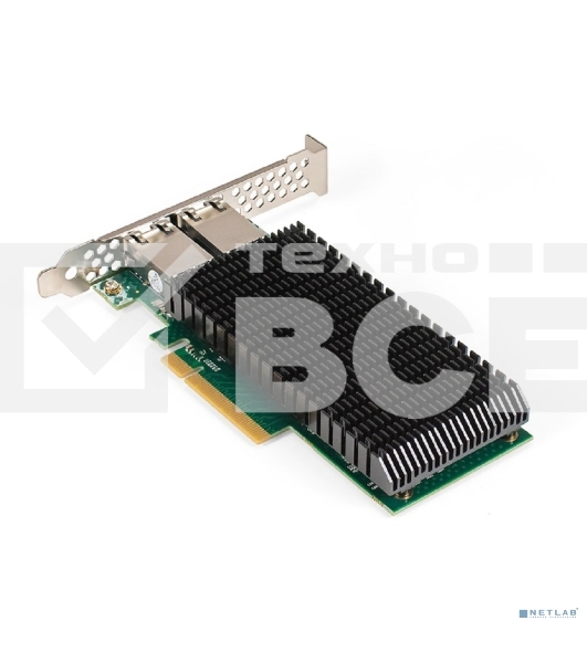 Сетевой адаптер ExeGate EXE-X540-T2 (PCI-E x8 v3.0, порты 2xRJ45 (медные), 10Gb/s (10/5/2.5/1Gb/s, 100Mb/s), Server NIC Intel Chipset X540-AT2)