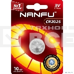 Батарейка литиевая 2025 NANFU (1 шт. в уп-ке) 3 В, фото 1
