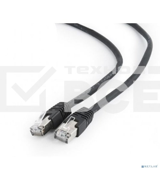 Патч-корд FTP Cablexpert кат.6, 1м, литой, многожильный (черный)