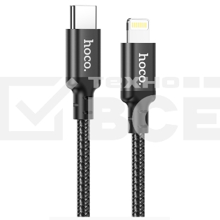 Кабель USB-C HOCO X14 Double speed Type-C - Lightning, 3A, 20W, 2 м, черный