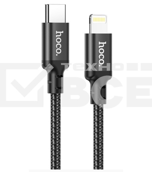 Кабель USB-C HOCO X14 Double speed Type-C - Lightning, 3A, 20W, 2 м, черный