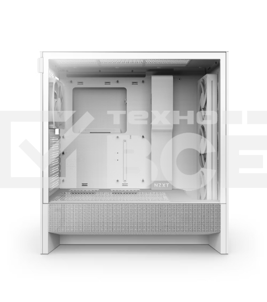 Компьютерный корпус без блока питания NZXT H5 Flow RGb, Midi-Tower, TG, 4x120мм RGb, 1xUSB-A 3.2 + 1xUSB-C 3.2, E-ATX, ATX, mATX, mITX белый
