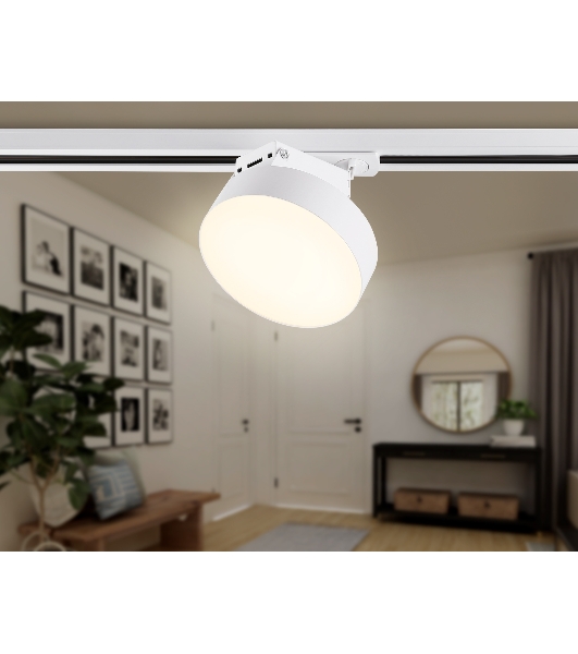 Трековый однофазный светодиодный светильник Ambrella light GL6835 WH белый LED 15W 3000K D115*80
