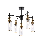 Люстра Ambrella light LH55256/5 BK/BS/CL черный/латунь/прозрачный E14*5 max 40W D520*520, фото9