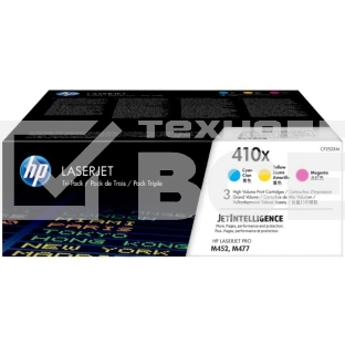 Картридж лазерный комплект HP 410X (CF252XM) голубой/пурпурный/желтый для HP Color LaserJet Pro M377/M452