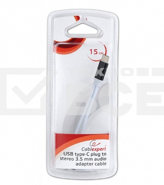 Переходник Cablexpert USB Type-C/Jack3.5 F+ Type-C F, черный, пакет (CCA-UC3.5F-02)